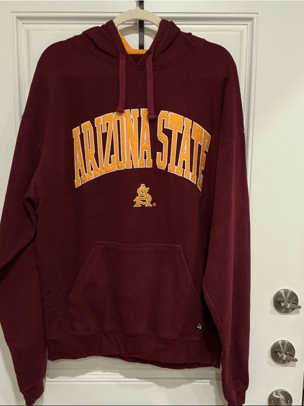 J. America Arizona State Maroon Hoodie with Gold Lettering